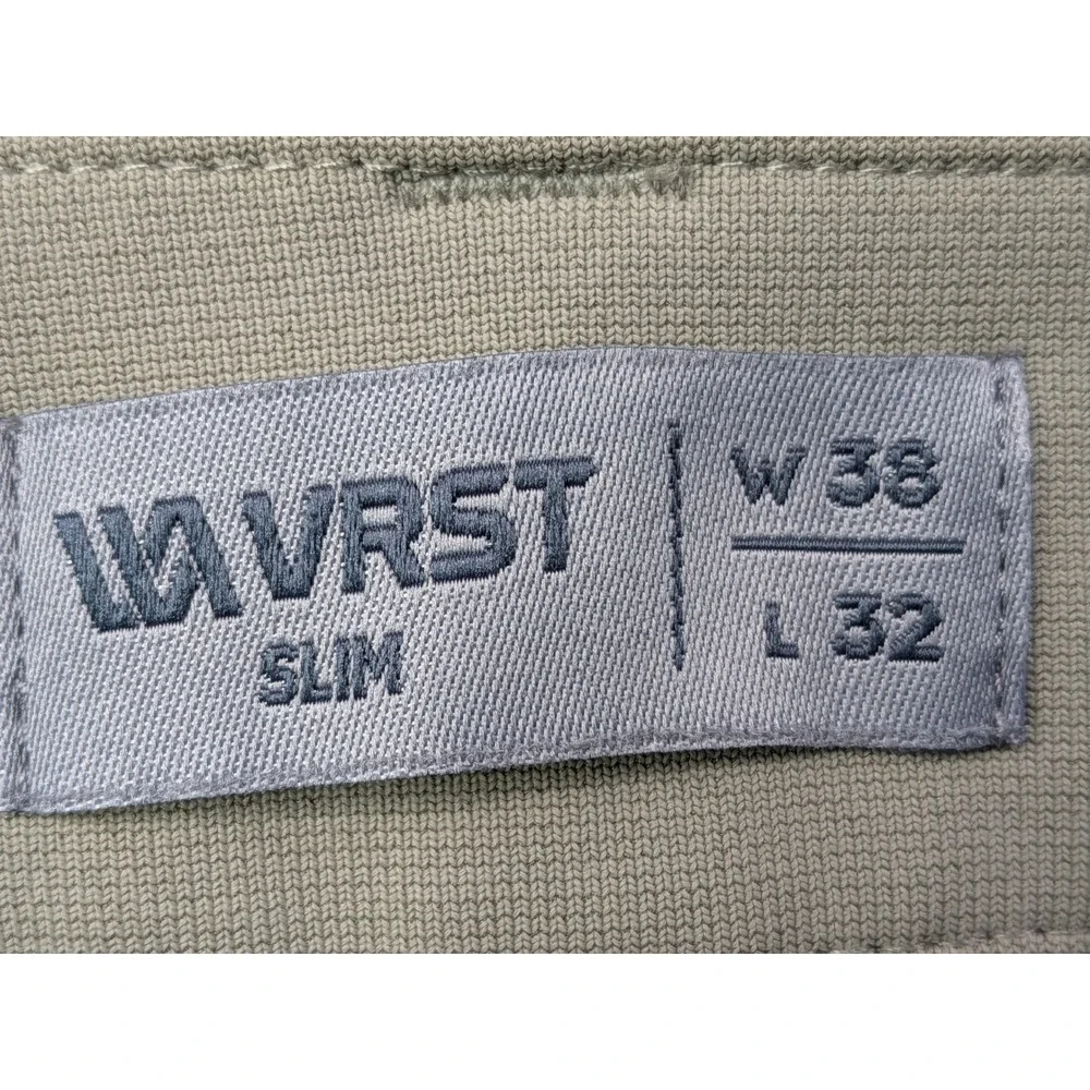 VRST Slim Fit Chino Pants Mens Size 38x32 Khaki Stretch Casual Dress Work